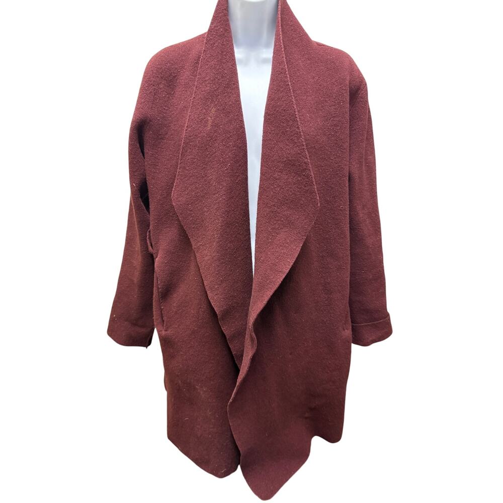 Moth Anthropologie S sweater cardigan wool blend thick chunky soft Boho Wrap Red